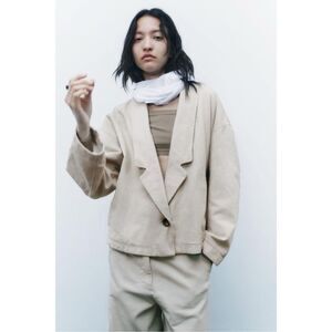 2pc Zara Off White Corduroy Pant Suit